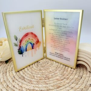 Taufkerze "Lebensbaum" Regenbogen – Bild 5